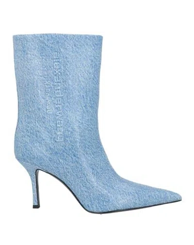 ALEXANDER WANG ALEXANDER WANG WOMAN ANKLE BOOTS BLUE SIZE 8 LEATHER