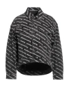 Alexander Wang Denim Jacket With All-over Logo In Black
