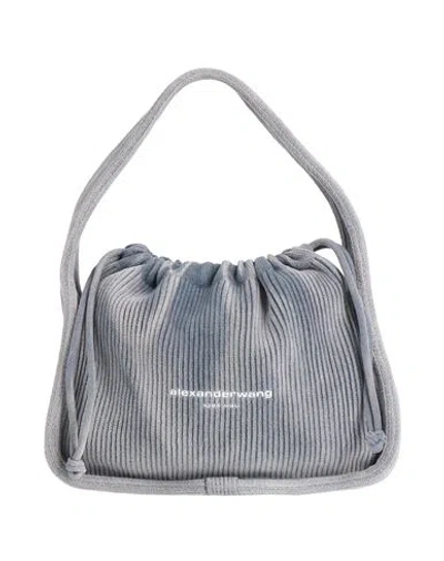 Alexander Wang Woman Handbag Slate Blue Size - Textile Fibers In Gray