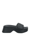 Alexander Wang Float Mules With Platform Sole And Squared Toe In Black