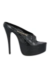 Alexander Wang Destiny 150 Sandal In Croc Embossed Cow Leather In Black