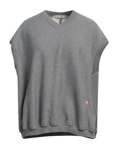 Alexander Wang Gray V-neck Vest In 079 Sidewalk