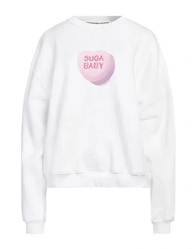Alexander Wang Woman Sweatshirt White Size M Cotton, Elastane
