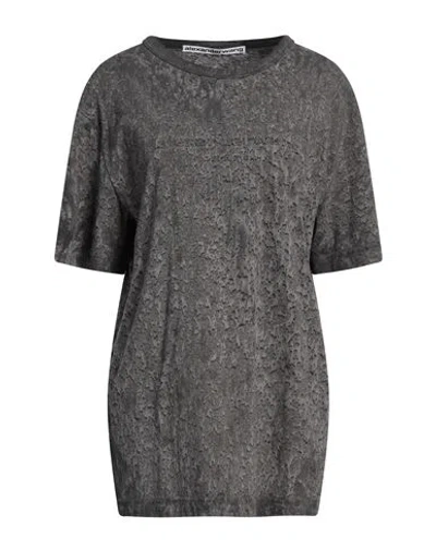 Alexander Wang Woman T-shirt Charcoal Size M Cotton, Hemp, Elastane In Grey