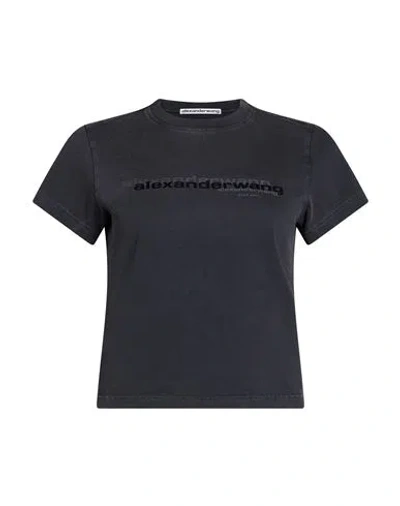 Alexander Wang Woman T-shirt Charcoal Size M Cotton In Gray