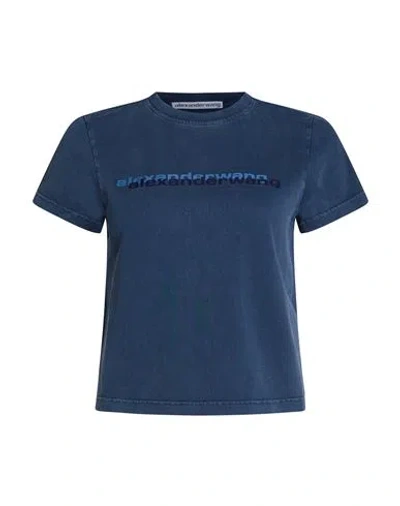 Alexander Wang Woman T-shirt Slate Blue Size L Cotton