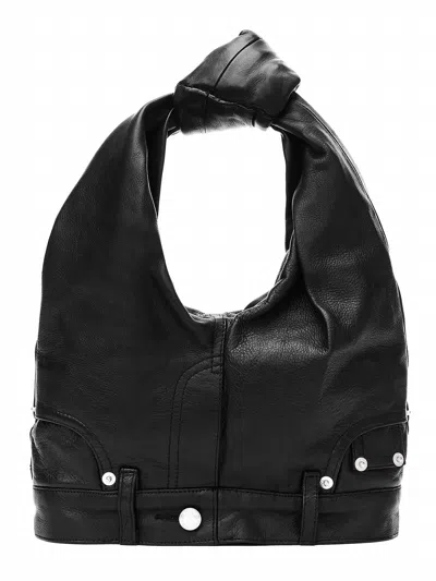 Alexander Wang Women's 5 Pocket Jeans Line Leather Mini Tote Bag In Black