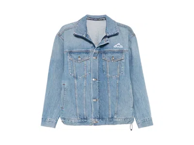 Pre-owned Alexander Wang Women's  5 Pocket Track Jacket In Vintage Light Indigo