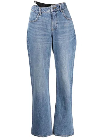 Pre-owned Alexander Wang Women's  Asymetrical Waistband Bikini Jean In Light Indigo