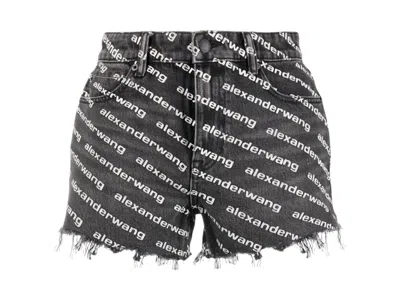 Pre-owned Alexander Wang Women's  Bite Shorts In Grey Aged/white