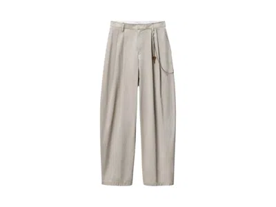 Pre-owned Alexander Wang Women's  Chain Midrise Trouser In Stone In Gray