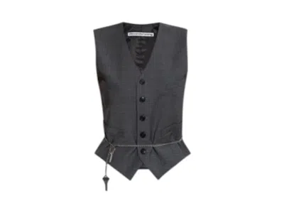 Pre-owned Alexander Wang Women's  Chain Tailored Vest In Dark Grey Melange In Gray