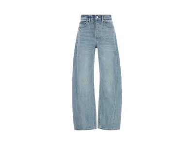 Pre-owned Alexander Wang Women's  Float Mid Rise Jean In Vintage Bleach Blue