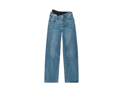 Pre-owned Alexander Wang Women's  Lace Undie Dip Side Jean In Vintage Medium Indigo