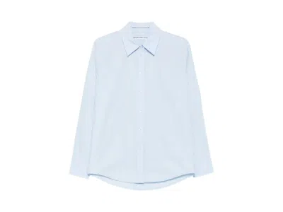 Pre-owned Alexander Wang Women's  Necklace Oversized Button Down Shirt In Oxford Blue