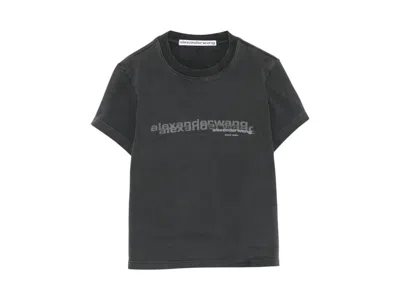 Pre-owned Alexander Wang Women's  Shrunken T-shirt In Washed Black