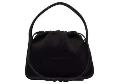 Pre-owned Alexander Wang Women's  Small Ryan Bag In Rib Knit In Black