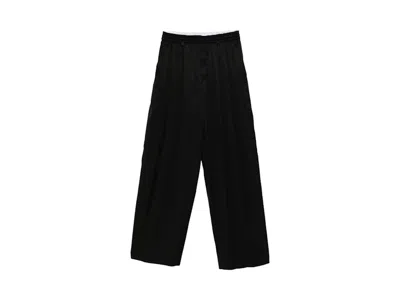 Pre-owned Alexander Wang Women's  Turned Down Elastic Waistband Trousers In Black