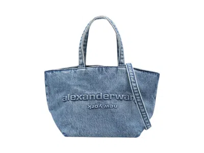 Pre-owned Alexander Wang Women's  W/strap Punch Small Tote In Vintage Medium Indigo