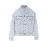Alexander Wang Women All Over Logo Denim Jacket In Blue