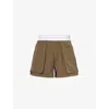 ALEXANDER WANG RAVE BRANDED-WAISTBAND MID-RISE COTTON CARGO SHORTS