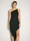 Alexander Wang Women Asymmetric Slit Maxi Dress In Black
