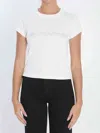 Alexander Wang Short Sleeve Crew Neck Top With Rhinestones In White