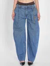 Alexander Wang Jeans Dalla Gamba Ampia In Denim Donna In Blue