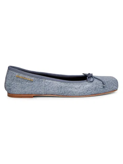 Alexander Wang Blue Billie Trompe-l'oeil Ballerina Flats In Pebble Beach