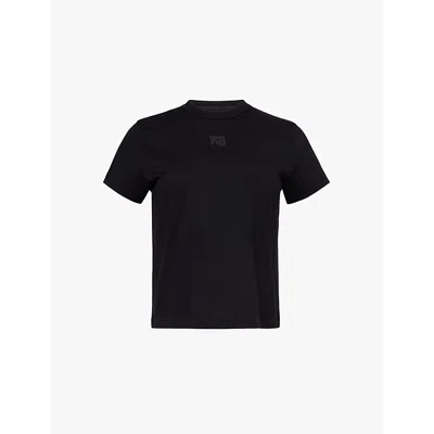 Alexander Wang Essential Jersey Shrunk Tee With Puff Logo Black