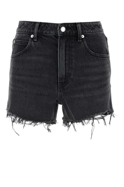 Alexander Wang Women Black Denim Shorts