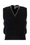 Alexander Wang Women Black Stretch Wool Blend Vest In Black