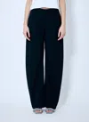 Alexander Wang Bowed Leg Mid Rise Pants In Black