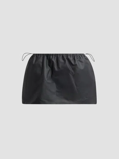 Alexander Wang Mini Skirt With Bungee Drawcord In Black