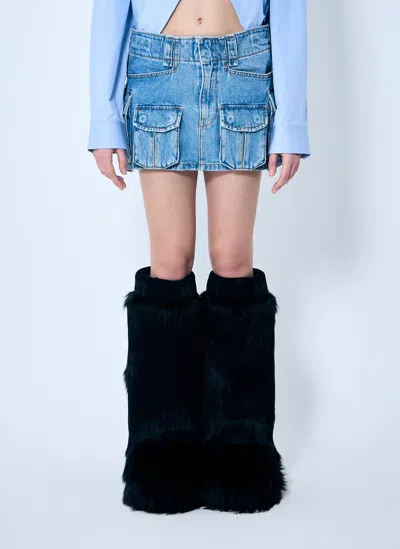 Alexander Wang Women Cargo Denim Mini Skirt