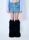 Alexander Wang Mini Skirt With Belt Loops And Cargo Pockets In Blue