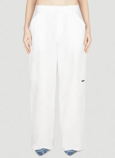 Alexander Wang High-waisted Cotton Cargo Pants In White