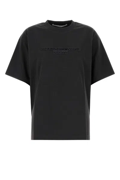 ALEXANDER WANG ALEXANDER WANG WOMEN CHARCOAL COTTON OVERSIZE T-SHIRT
