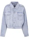 Alexander Wang Clip Trucker Jacket Clothing In Blue