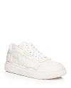 Alexander Wang Logo-embossed Leather Sneakers In Optic White
