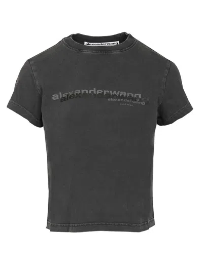 Alexander Wang Women Cotton T-shirt In Gray
