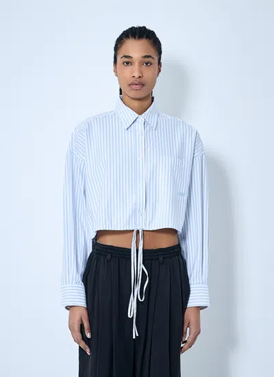 Alexander Wang Women Crop Button-down Shirt In Blue