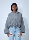 Alexander Wang Women Crop Zip-up Sweateshirt In Gray