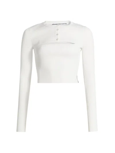 Alexander Wang Women's Cropped 2-piece Cardigan Set In Soft White