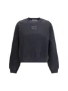 Alexander Wang Relaxed Fit Crew Sweatshirt With Puff Paint Logo In Black