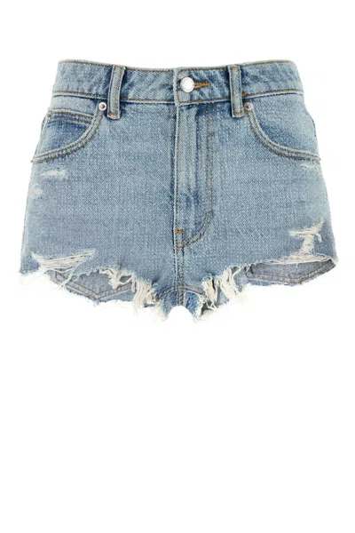 Alexander Wang Women Denim Shorts In Blue