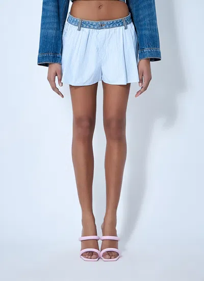 Alexander Wang Women Denim Waistband Shorts In White
