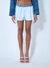 Alexander Wang Pinstripe Boxer-style Mini Shorts In Blue