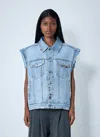 Alexander Wang Women Distressed Denim Vest In Blue