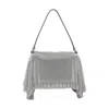 Alexander Wang Divina Crystal Mesh Pochette Top Handle Bag In Silver